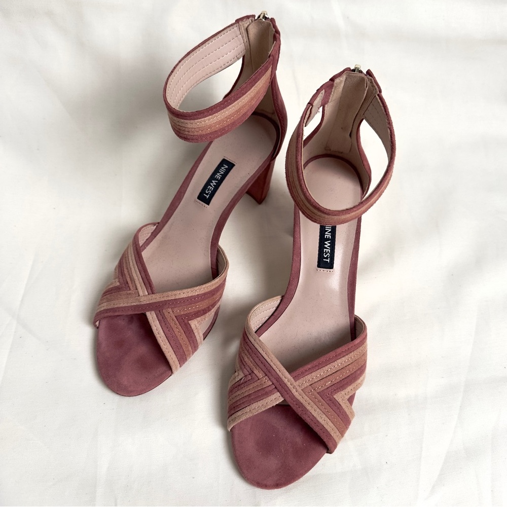 Nine West Women's Pink Strappy Heels size 8